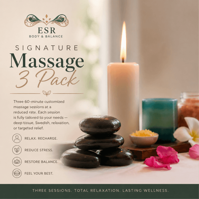 Signature Massage 3 Pack at ESR Body & Balance in Smyrna, GA